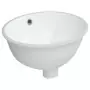 Lavandino da Bagno Bianco 33x29x16,5 cm Ovale in Ceramica