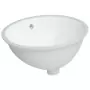 Lavandino da Bagno Bianco 49x40,5x21 cm Ovale in Ceramica