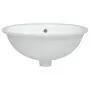 Lavandino da Bagno Bianco 49x40,5x21 cm Ovale in Ceramica