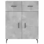 Credenza Grigio Cemento 69,5x34x180 cm in Legno Multistrato