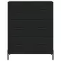 Credenza Nera 69,5x34x180 cm in Legno Multistrato