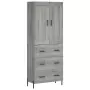 Credenza Grigio Sonoma 69,5x34x180 cm in Legno Multistrato