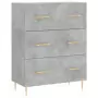 Credenza Grigio Cemento 69,5x34x180 cm in Legno Multistrato