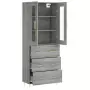 Credenza Grigio Sonoma 69,5x34x180 cm in Legno Multistrato