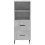 Credenza Grigio Cemento 34,5x34x180 cm in Legno Multistrato