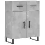 Credenza Grigio Cemento 69,5x34x180 cm in Legno Multistrato