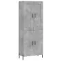 Credenza Grigio Cemento 69,5x34x180 cm in Legno Multistrato