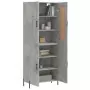 Credenza Grigio Cemento 69,5x34x180 cm in Legno Multistrato