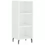 Credenza 34,5x34x180 cm in Legno Multistrato Bianco Lucido