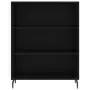 Credenza Nera 69,5x34x180 cm in Legno Multistrato