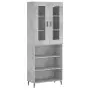 Credenza Grigio Cemento 69,5x34x180 cm in Legno Multistrato