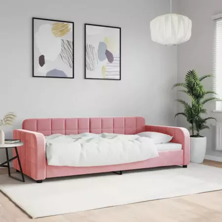 Letto da Giorno Rosa 90x200 cm in Velluto