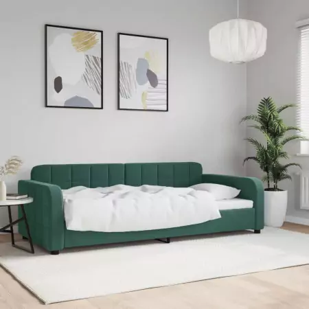 Letto da Giorno Verde Scuro 90x200 cm in Velluto