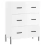 Credenza Bianco Lucido 69,5x34x180 cm in Legno Multistrato