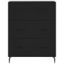 Credenza Nera 69,5x34x180 cm in Legno Multistrato