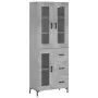 Credenza Grigio Cemento 69,5x34x180 cm in Legno Multistrato