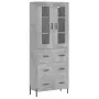 Credenza Grigio Cemento 69,5x34x180 cm in Legno Multistrato