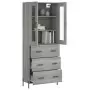 Credenza Grigio Sonoma 69,5x34x180 cm in Legno Multistrato