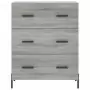 Credenza Grigio Sonoma 69,5x34x180 cm in Legno Multistrato