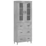 Credenza Grigio Cemento 69,5x34x180 cm in Legno Multistrato