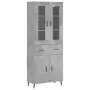 Credenza Grigio Cemento 69,5x34x180 cm in Legno Multistrato