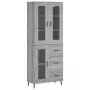 Credenza Grigio Sonoma 69,5x34x180 cm in Legno Multistrato