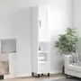 Credenza 34,5x34x180 cm in Legno Multistrato Bianco Lucido