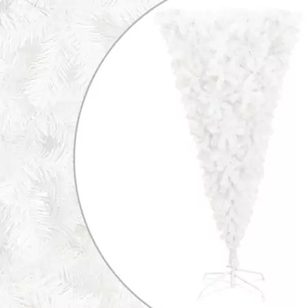 Albero di Natale Artificiale Capovolto con Base Bianco 210 cm