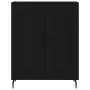 Credenza Nera 69,5x34x180 cm in Legno Multistrato