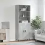 Credenza Grigio Cemento 69,5x34x180 cm in Legno Multistrato