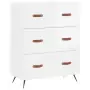 Credenza Bianco Lucido 69,5x34x180 cm in Legno Multistrato