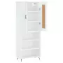 Credenza Bianco Lucido 69,5x34x180 cm in Legno Multistrato