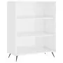 Credenza Bianco Lucido 69,5x34x180 cm in Legno Multistrato