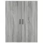 Credenza Grigio Sonoma 69,5x34x180 cm in Legno Multistrato