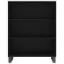 Credenza Nera 69,5x34x180 cm in Legno Multistrato