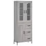 Credenza Grigio Sonoma 69,5x34x180 cm in Legno Multistrato