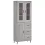 Credenza Grigio Sonoma 69,5x34x180 cm in Legno Multistrato