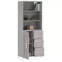 Credenza Grigio Sonoma 69,5x34x180 cm in Legno Multistrato