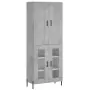 Credenza Grigio Cemento 69,5x34x180 cm in Legno Multistrato