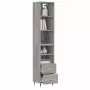 Credenza Grigio Sonoma 34,5x34x180 cm in Legno Multistrato