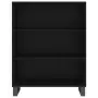 Credenza Nera 69,5x34x180 cm in Legno Multistrato