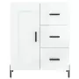 Credenza Bianco Lucido 69,5x34x180 cm in Legno Multistrato