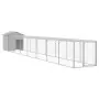 Pollaio Area Corsa Grigio Chiaro 117x813x123 cm Acciaio Zincato