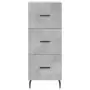 Credenza Grigio Cemento 34,5x34x180 cm in Legno Multistrato