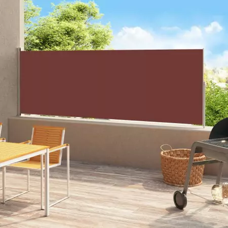 Tenda Laterale Retrattile per Patio 180x500 cm Marrone