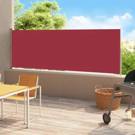 Tenda Laterale Retrattile per Patio 180x500 cm Rossa