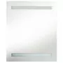 Armadietto Bagno con Specchio e LED Bianco e Rovere 50x14x60 cm