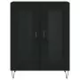 Credenza Nera 69,5x34x180 cm in Legno Multistrato