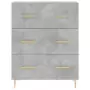 Credenza Grigio Cemento 69,5x34x180 cm in Legno Multistrato