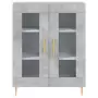 Credenza Grigio Cemento 69,5x34x180 cm in Legno Multistrato